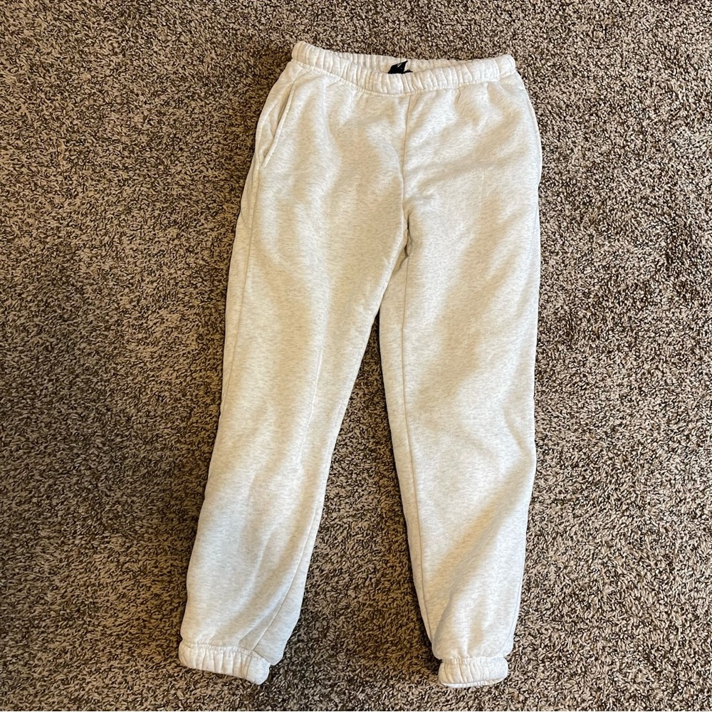 Charlotte Russe Fuzzy Soft Jogger Pants Women's Cream Drawstring Waist Size M